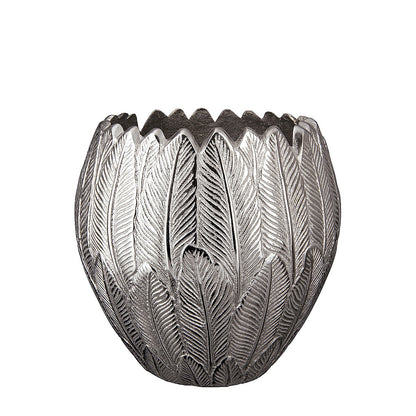 Βάζο Φτερά Ασημί Αλουμίνιο 21.5εκ