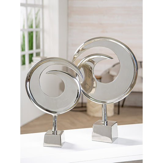 Διακοσμητικό Γυριστό Ασημί Αλουμίνιο 9x29x39