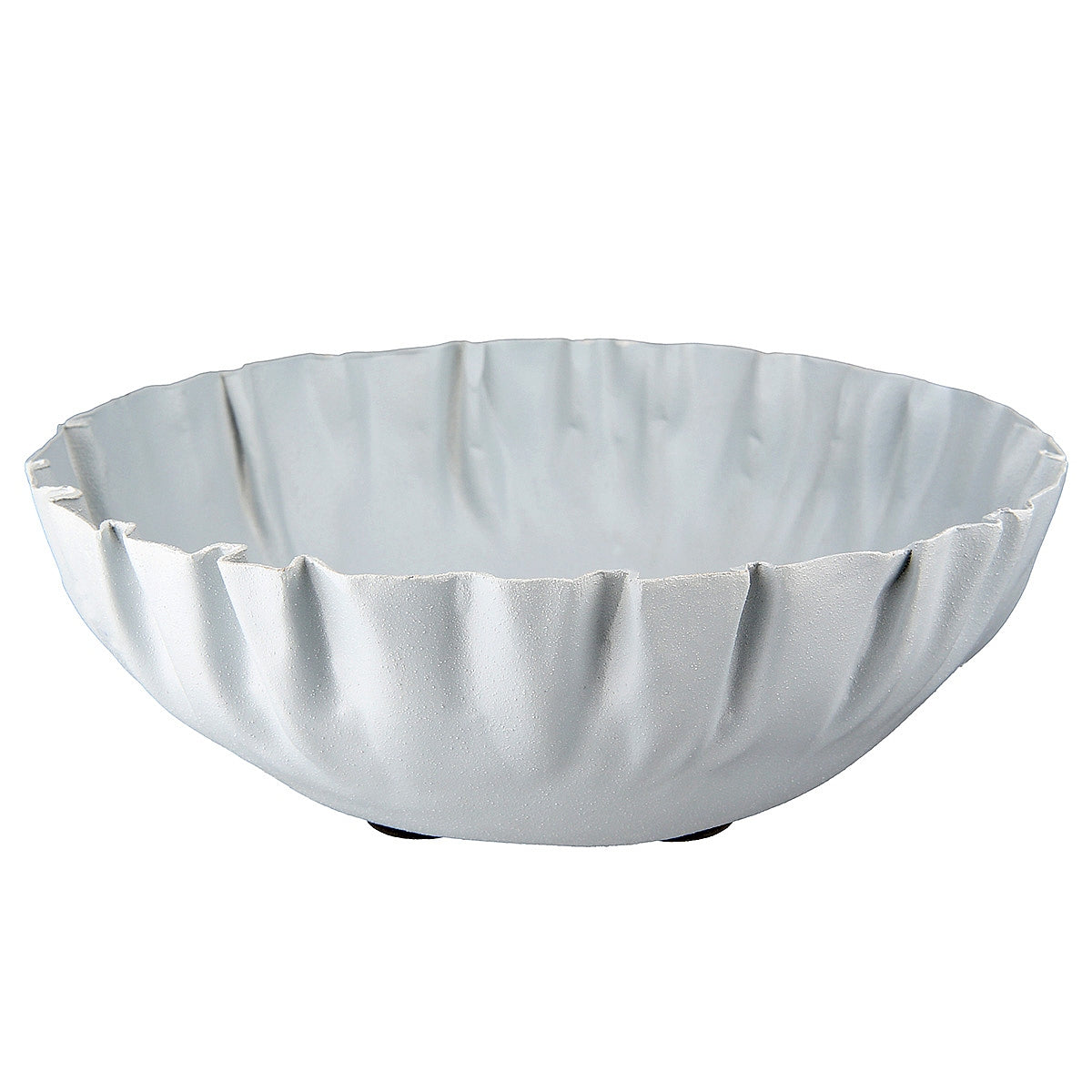 Βάζο Τσαλακωμένο Λευκό Μέταλλο 5εκ