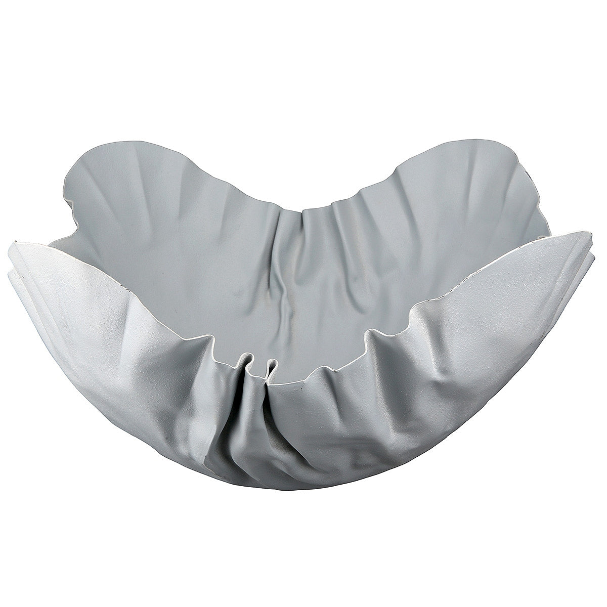 Βάζο Τσαλακωμένο Λευκό Μέταλλο 14εκ