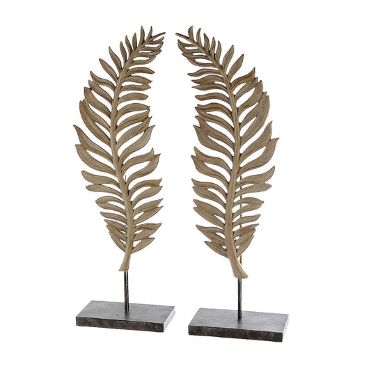 Διακοσμητικό Φύλλο σε Βάση Εκρού Polyresin 11x22x56 σε 2 Σχέδια