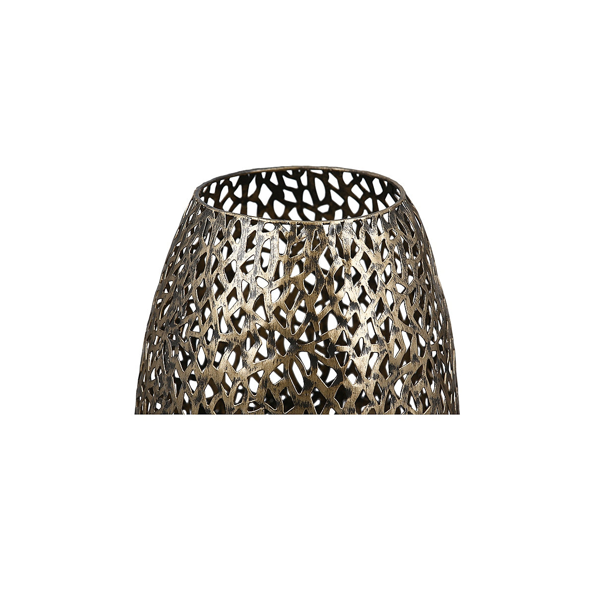 Φανάρι με Διακόσμηση Λουλούδια Αντικέ Χρυσό Μέταλλο 11εκ