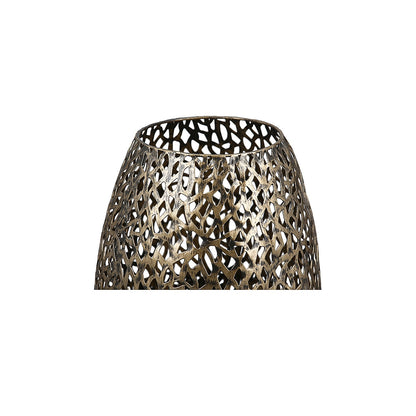 Φανάρι με Διακόσμηση Λουλούδια Αντικέ Χρυσό Μέταλλο 11εκ