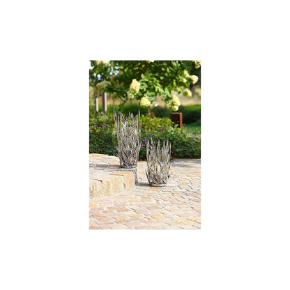 Κηροπήγιο Φυλλωσιά Αντικέ Ασημί Μέταλλο 43εκ