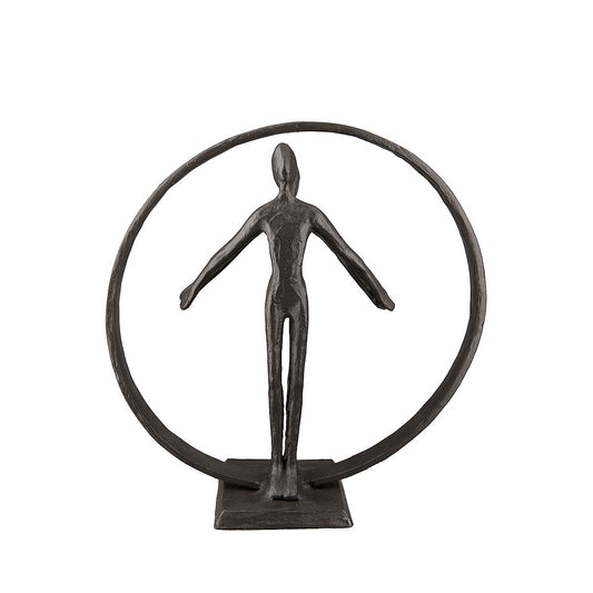 Διακοσμητικό Ζευγάρι Αγκαλιάζεται Καφέ Μέταλλο 7x18.5x18.5