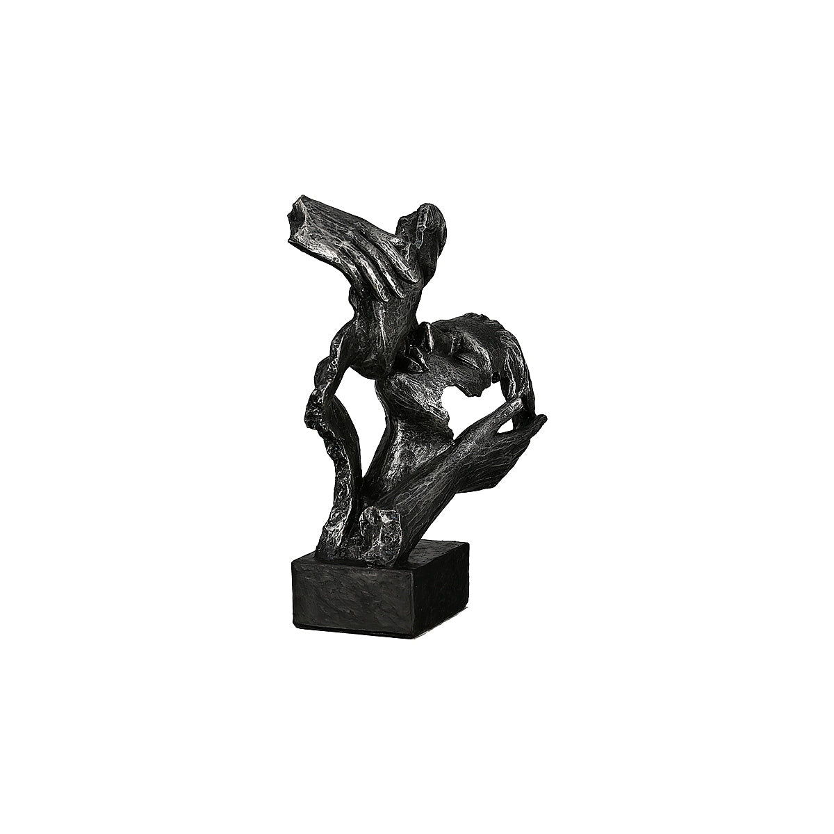 Decorative Two Faces Antique Silver Polyresin 12x18.5x28