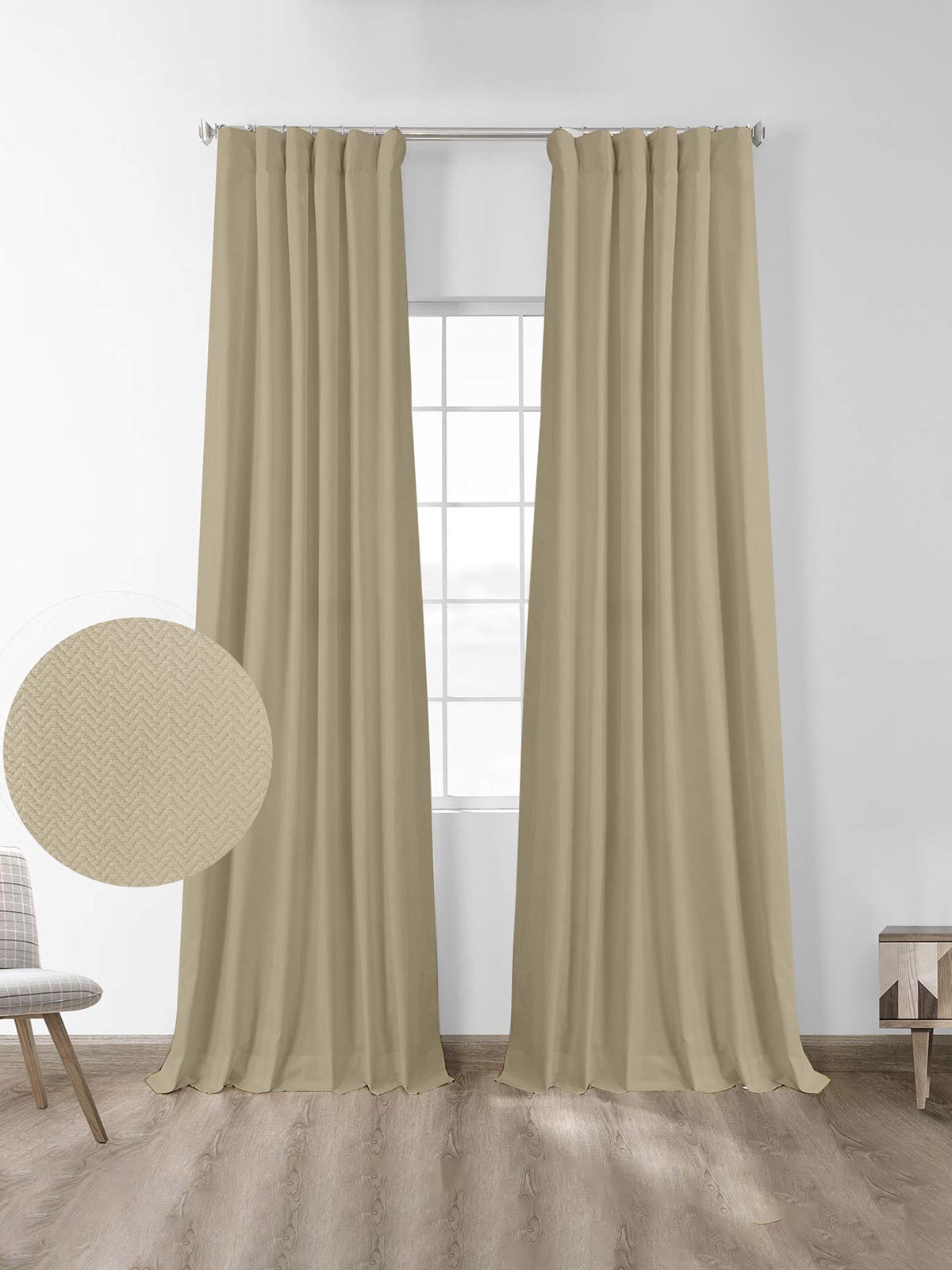 Κουρτίνα Μπλακάουτ Foresta Beige 145x280εκ