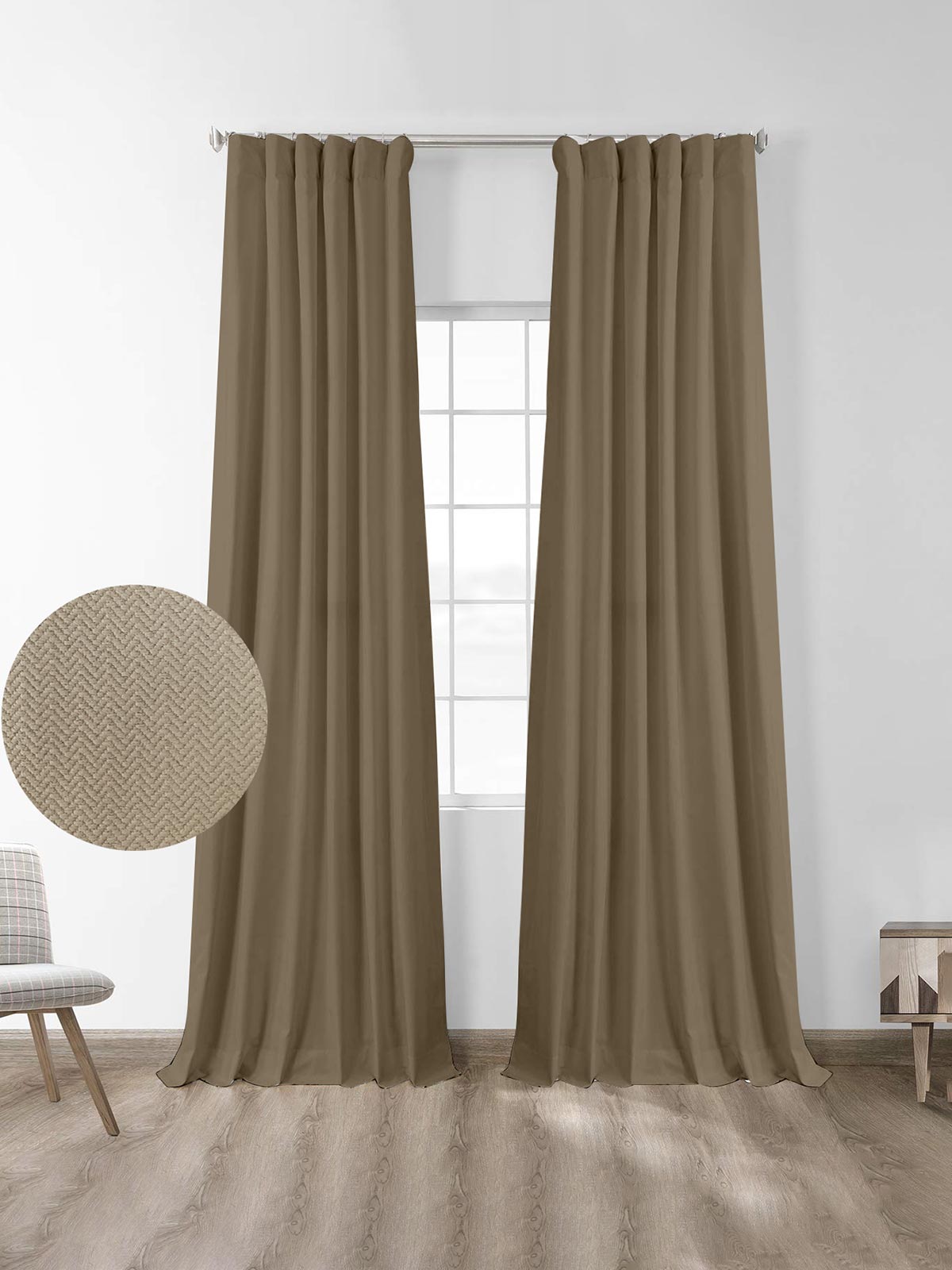 Κουρτίνα Μπλακάουτ Foresta Mocha 145x280εκ