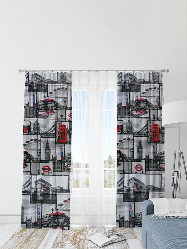 Κουρτίνα Λονέτα London 150x280εκ