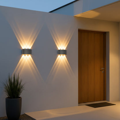 SIXOAD KLV-101-0007 Φωτιστικό Τοίχου / Απλίκα LED 18W 1800lm 30° AC 220-240V Αδιάβροχο IP65 Θερμό Λευκό 2700K - CREE XPE Chip & TÜV SÜD Driver - Γκρι Ανθρακί Ματ - Μ17 x Π4 x Υ8