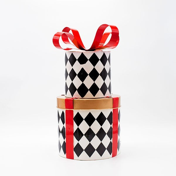 ΜΕΤΑΛΛΙΚΑ ΔΩΡΑΚΙΑ ΜΑΥΡΟ ΚΑΡΟ ΜΕ ΚΟΚΚΙΝΟ 20x20x40