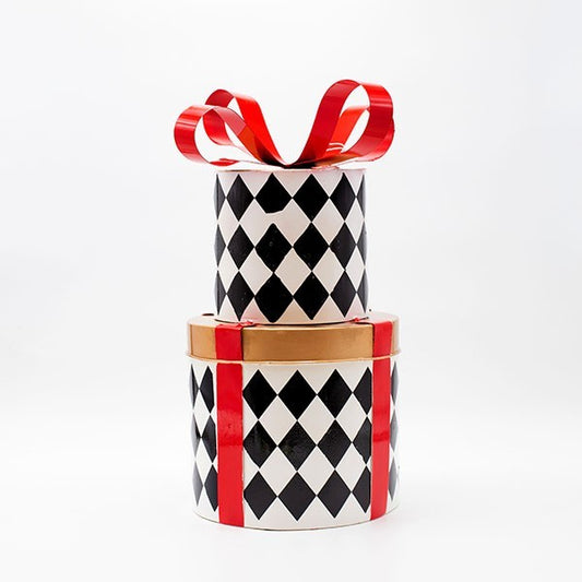 ΜΕΤΑΛΛΙΚΑ ΔΩΡΑΚΙΑ ΜΑΥΡΟ ΚΑΡΟ ΜΕ ΚΟΚΚΙΝΟ 20x20x40