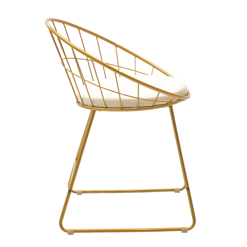 Καρέκλα Seth Μέταλλο Χρυσό-Μαξιλάρι PVC Λευκό