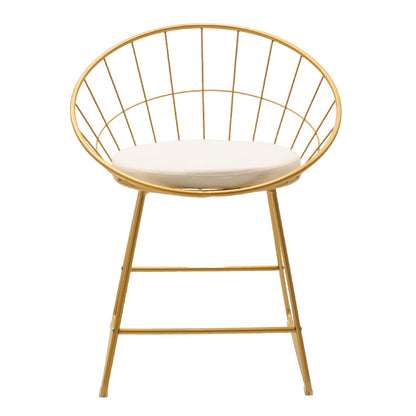 Καρέκλα Seth Μέταλλο Χρυσό-Μαξιλάρι PVC Λευκό