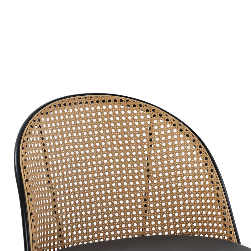 Σκαμπό Μπαρ Kace PE Rattan Φυσικό-Ανθρακί PU-Μαύρο Μέταλλο 43x55x102