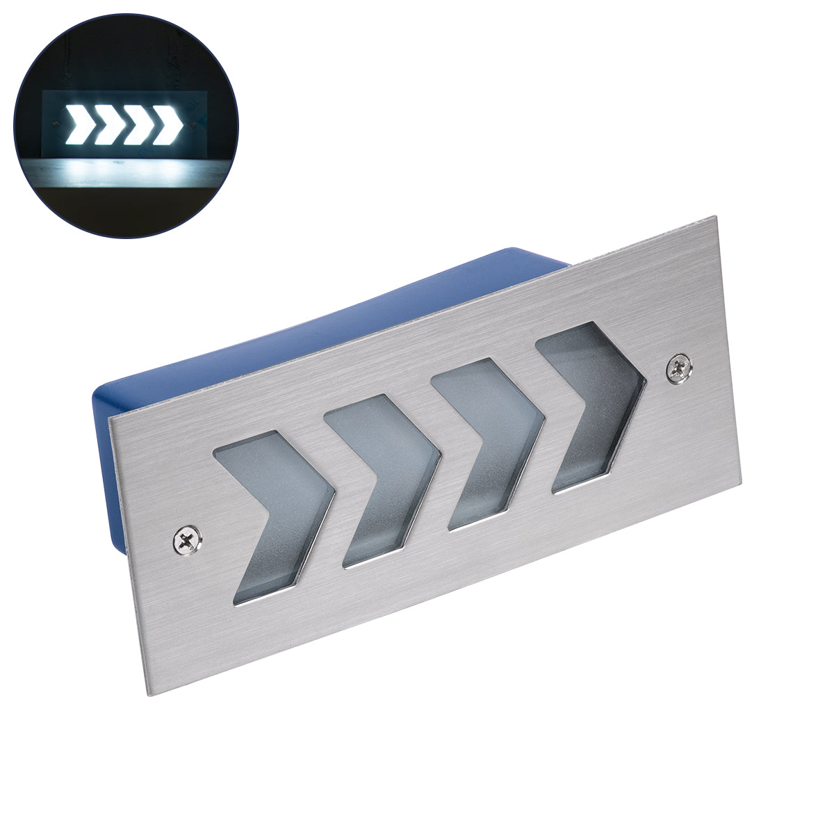 WALLLIGHT-ARINA 90672 Χωνευτό Φωτιστικό Τοίχου LED 6W 720lm 120° DC 24V Αδιάβροχο IP67 Μ17 x Π7 x Υ5.5cm Ψυχρό Λευκό 6000K - Ανοξείδωτο Ατσάλι