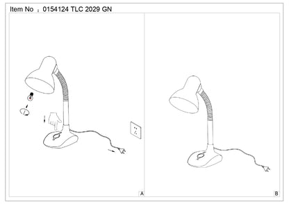 TLC 2029 GN ΠΟΡΤΑΤΙΦ ΠΡΑΣΙΝΟ-ΛΕΥΚΟ ΜΕ ΣΠΙΡΑΛ ΓΡΑΦΕΙΟΥ 1xΕ27 15x13x35
