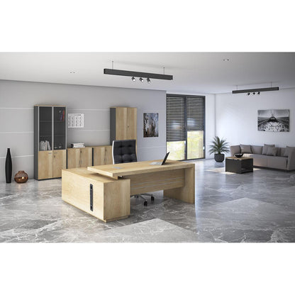 Γραφείο Εργασίας Αναστρέψιμο Επαγγελματικό Amazon σε Φυσική Απόχρωση 200x170x75