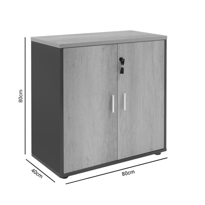 Ντουλάπι Γραφείου Χαμηλό Επαγγελματικό Lotus Χρώμα Φυσικό Ανθρακί 80x40x80