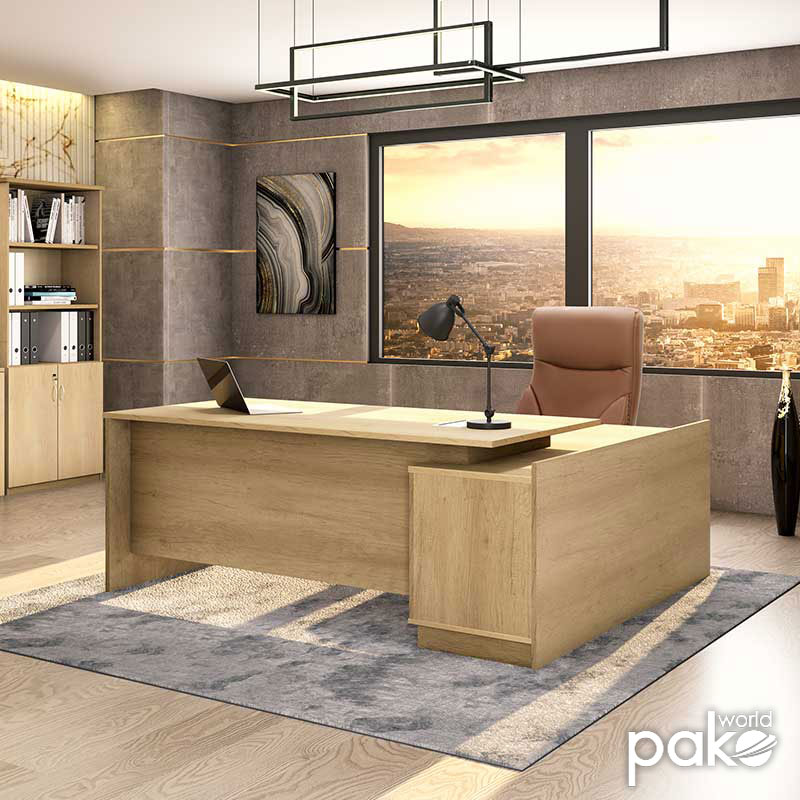 Γραφείο Εργασίας Επαγγελματικό Amazon Αριστερή Γωνία Χρώμα Sonoma 180x160x76