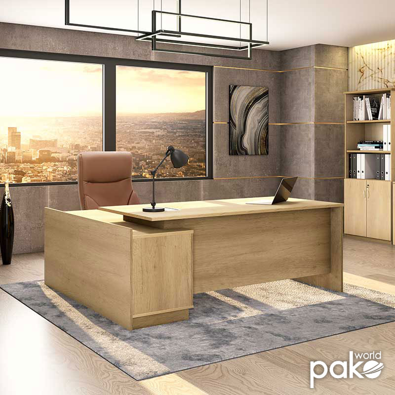 Γραφείο Εργασίας Επαγγελματικό Amazon Δεξιά Γωνία Χρώμα Sonoma 180x160x76