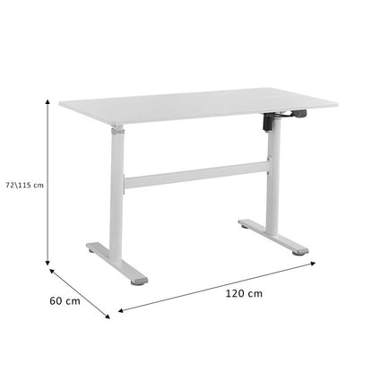 Γραφείο Εργασίας με Ρυθμιζόμενο Ύψος Karla Λευκό 120x60x72/115