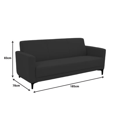 Καναπές Τριθέσιος Sidica PU σε Μπεζ Απόχρωση 185x82x81