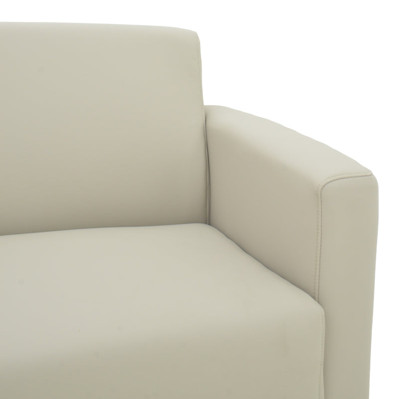 Καναπές Διθέσιος Sidica I PU σε Μπεζ Απόχρωση 135x82x81