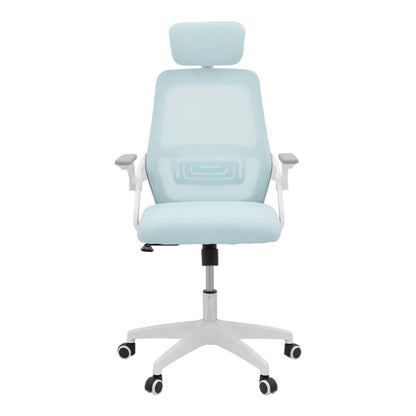 Καρέκλα Γραφείου Peja Mesh Ύφασμα Σιελ-Σκελετός Λευκό 58x60x107-117