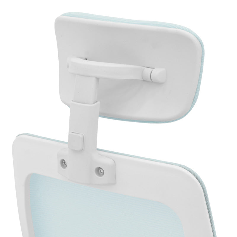 Καρέκλα Γραφείου Peja Mesh Ύφασμα Σιελ-Σκελετός Λευκό 58x60x107-117