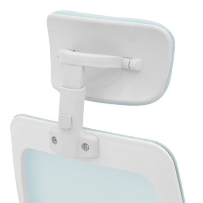 Καρέκλα Γραφείου Peja Mesh Ύφασμα Σιελ-Σκελετός Λευκό 58x60x107-117