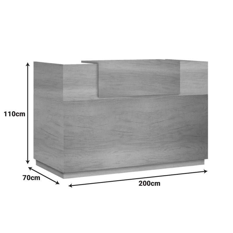 Γραφείο Reception Lotus σε Χρώμα Φυσικό 200x70x110