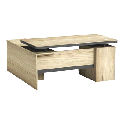 Γραφείο Επαγγελματικό Lotus με Δεξιά Γωνία σε Φυσική-Ανθρακί Απόχρωση 200x160x76