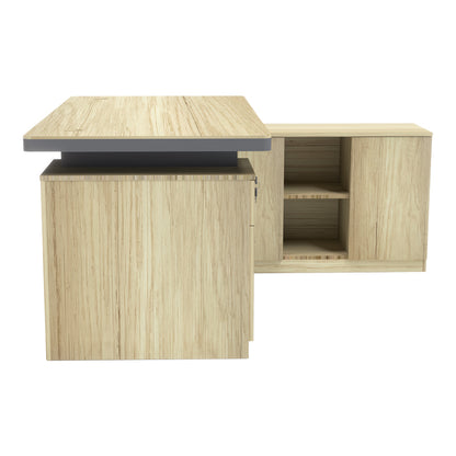 Γραφείο Επαγγελματικό Lotus με Δεξιά Γωνία σε Φυσική-Ανθρακί Απόχρωση 200x160x76