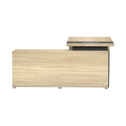 Γραφείο Επαγγελματικό Lotus με Δεξιά Γωνία σε Φυσική-Ανθρακί Απόχρωση 160x160x75