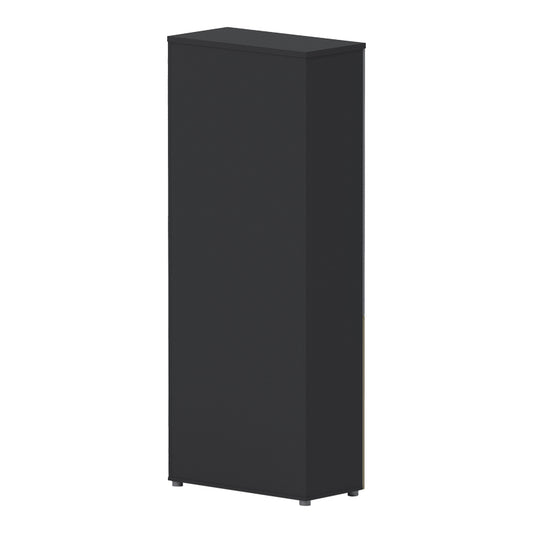 Ντουλάπα Γραφείου Επαγγελματική με Γυάλινες Πόρτες Lotus σε Φυσική-Ανθρακί Απόχρωση 80x40x200