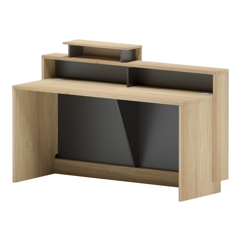 Γραφείο Reception Lotus σε Φυσική-Ανθρακί Απόχρωση 160x60x105