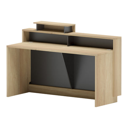 Γραφείο Reception Lotus σε Φυσική-Ανθρακί Απόχρωση 160x60x105