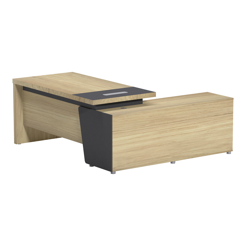 Γραφείο Επαγγελματικό Lotus Αριστερή σε Φυσική-Ανθρακί Απόχρωση 180x180x75