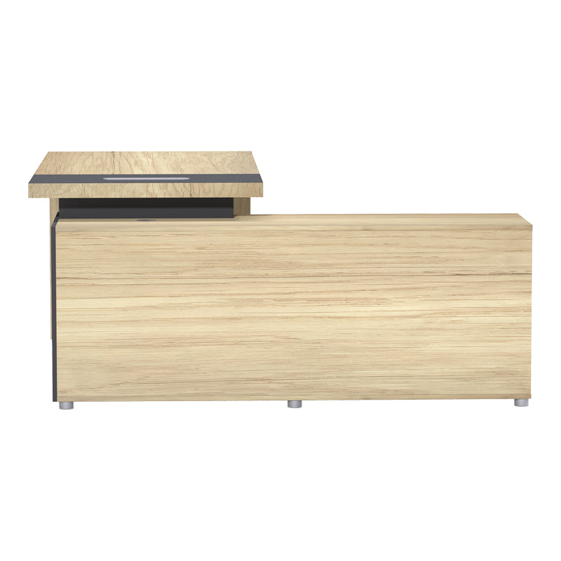 Γραφείο Επαγγελματικό Lotus Αριστερή σε Φυσική-Ανθρακί Απόχρωση 180x180x75