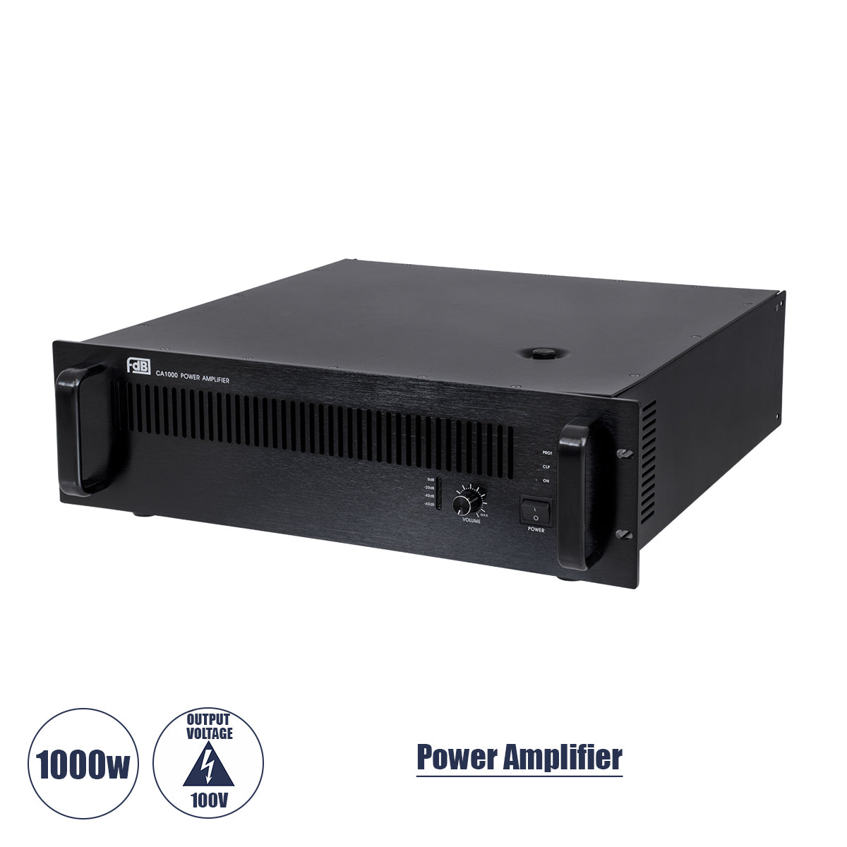FDB CA1000 98016 Power Amplifier - Επαγγελματικός Ενισχυτής Ηχείων Εγκαταστάσεων 100V - Frequency Response 60Hz-20Khz - AC 220V/50-60Hz - 1000W/4Ω - IP20 - Μαύρο - Μ48.5 x Π45.5 x Υ13.2cm