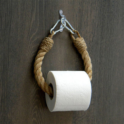 Κρεμάστρα - Χαρτοθήκη Τοίχου PWF-0226 Μεταλλική με Σχοινί 12x3x38