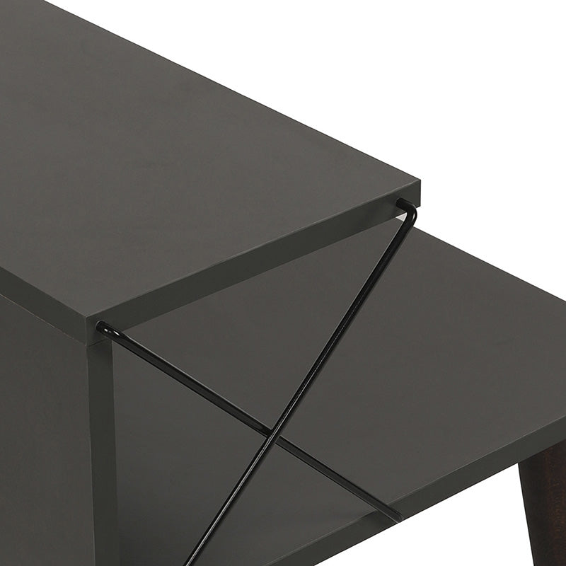 Βοηθητικό Τραπέζι-Κομοδίνο Gather Ανθρακί-Καρυδί 50x40x55