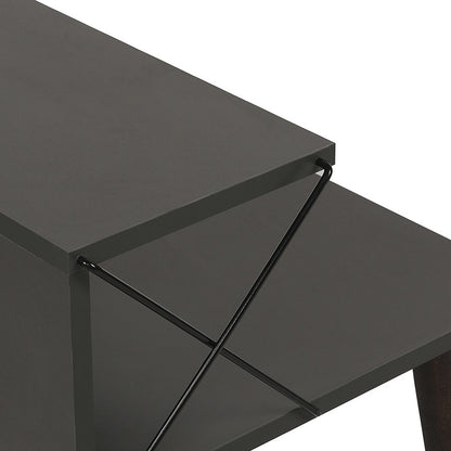 Βοηθητικό Τραπέζι-Κομοδίνο Gather Ανθρακί-Καρυδί 50x40x55