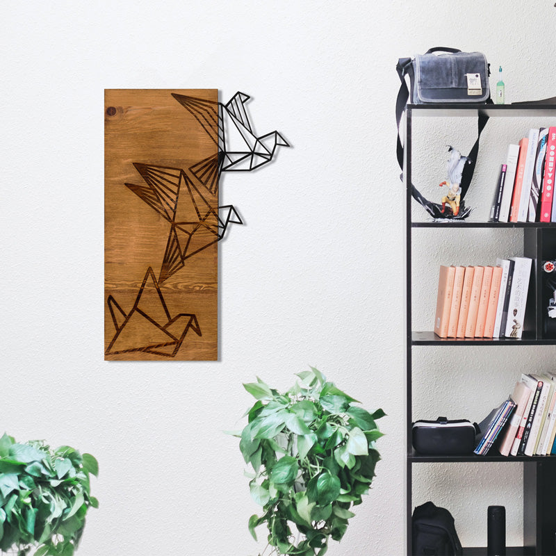 Διακοσμητικό Τοίχου Perdon Ξύλο Πεύκου σε Φυσική Απόχρωση με Μαύρο Μέταλλο 36x3x60