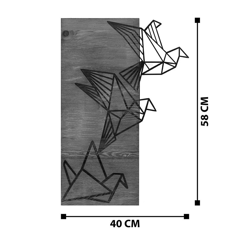 Διακοσμητικό Τοίχου Perdon Ξύλο Πεύκου σε Φυσική Απόχρωση με Μαύρο Μέταλλο 36x3x60