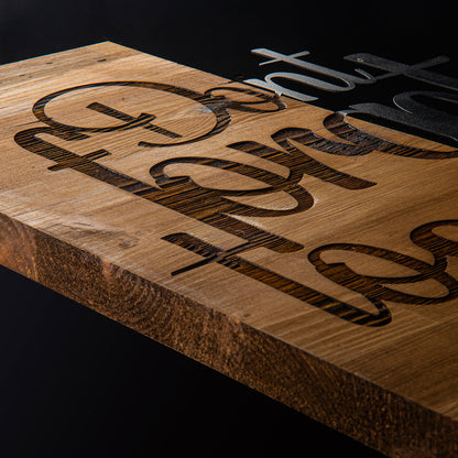 Διακοσμητικό Τοίχου Smiley Ξύλο Πεύκου σε Φυσική Απόχρωση με Μαύρο Μέταλλο 47x3x58