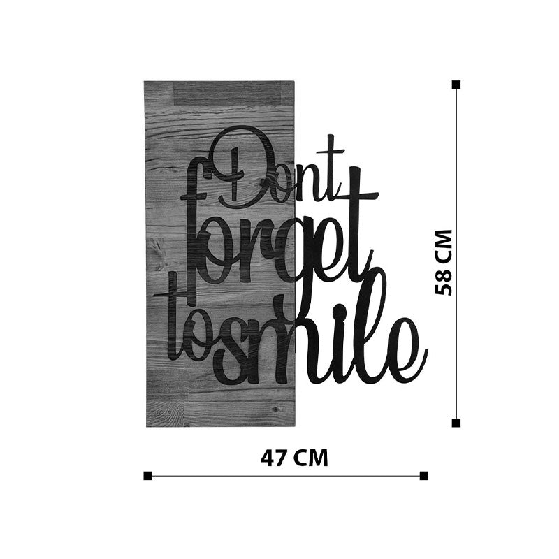 Διακοσμητικό Τοίχου Smiley Ξύλο Πεύκου σε Φυσική Απόχρωση με Μαύρο Μέταλλο 47x3x58