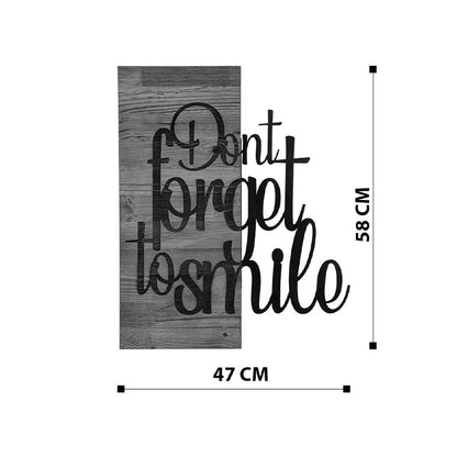 Διακοσμητικό Τοίχου Smiley Ξύλο Πεύκου σε Φυσική Απόχρωση με Μαύρο Μέταλλο 47x3x58