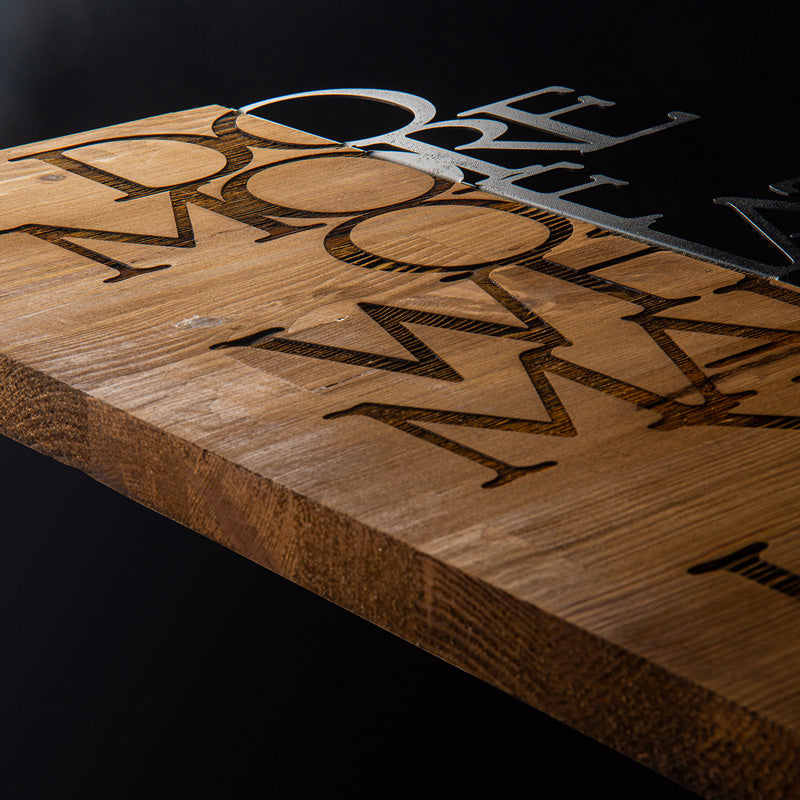 Διακοσμητικό Τοίχου Haper Ξύλο Πεύκου σε Φυσική Απόχρωση με Μαύρο Μέταλλο 42x3x58